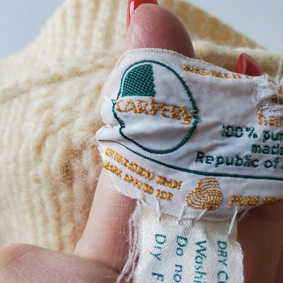 Vintage Carbery Sweater Womens Medium Wool Cable Knit Ireland Hand Knit 90s - Picture 4 of 9